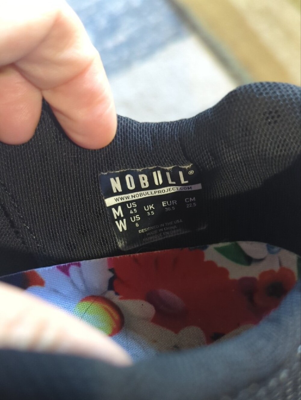 NOBULL Black Knit Trainer with Floral Insole - Picture 3 of 3